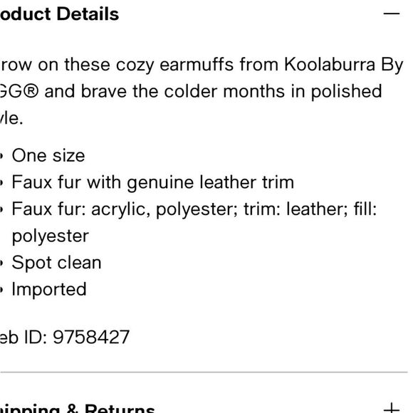 Koolaburra By Ugg Faux Fur Headband Earnuffs- Black - Picture 3 of 5